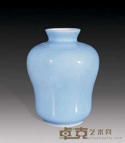 清末 天兰釉瓶 高15.5cm